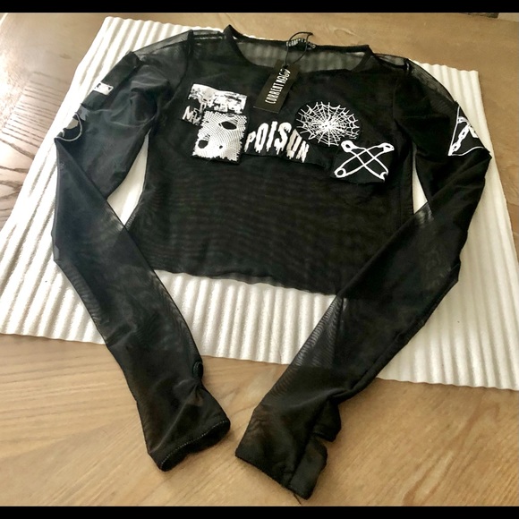 DOLLS KILL/ CURRENT MOOD POISON LOVE TOP NWT $50 M - Picture 3 of 14